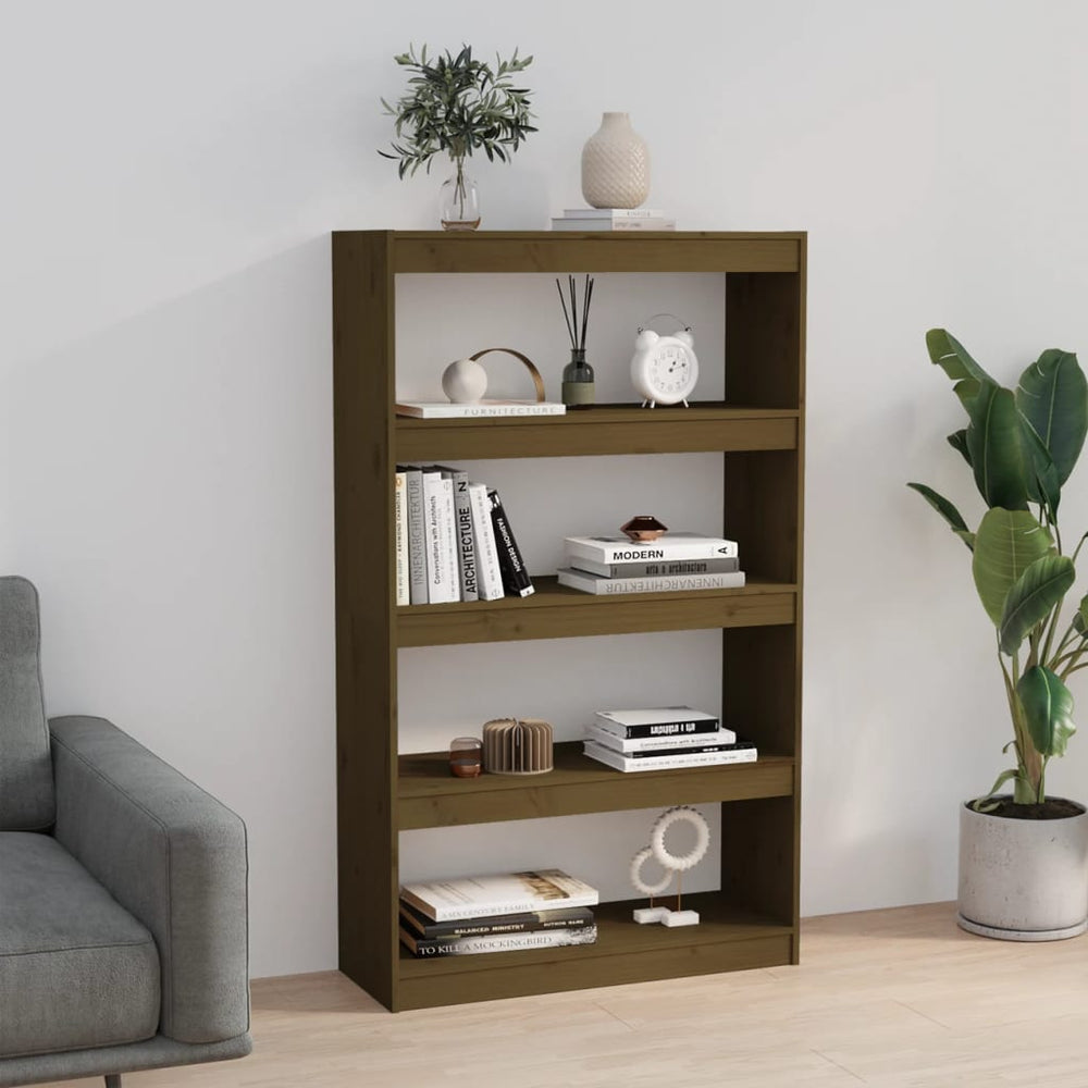 Boekenkast/kamerscherm 80x30x135,5 cm grenenhout honingbruin MeubelReus