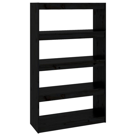 Boekenkast/kamerscherm 80x30x135,5 cm massief grenenhout zwart MeubelReus