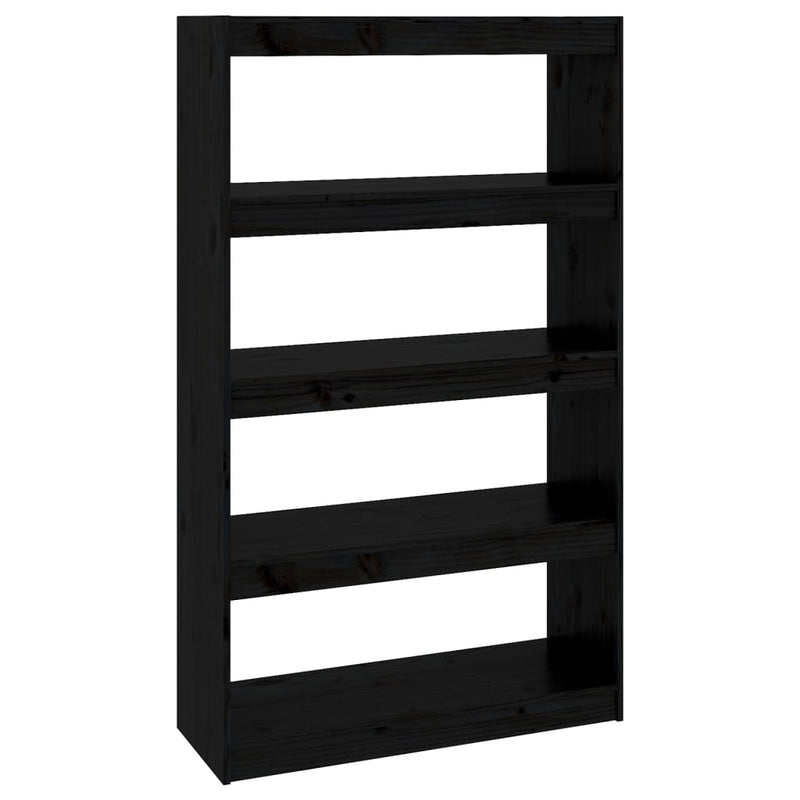 Boekenkast/kamerscherm 80x30x135,5 cm massief grenenhout zwart MeubelReus