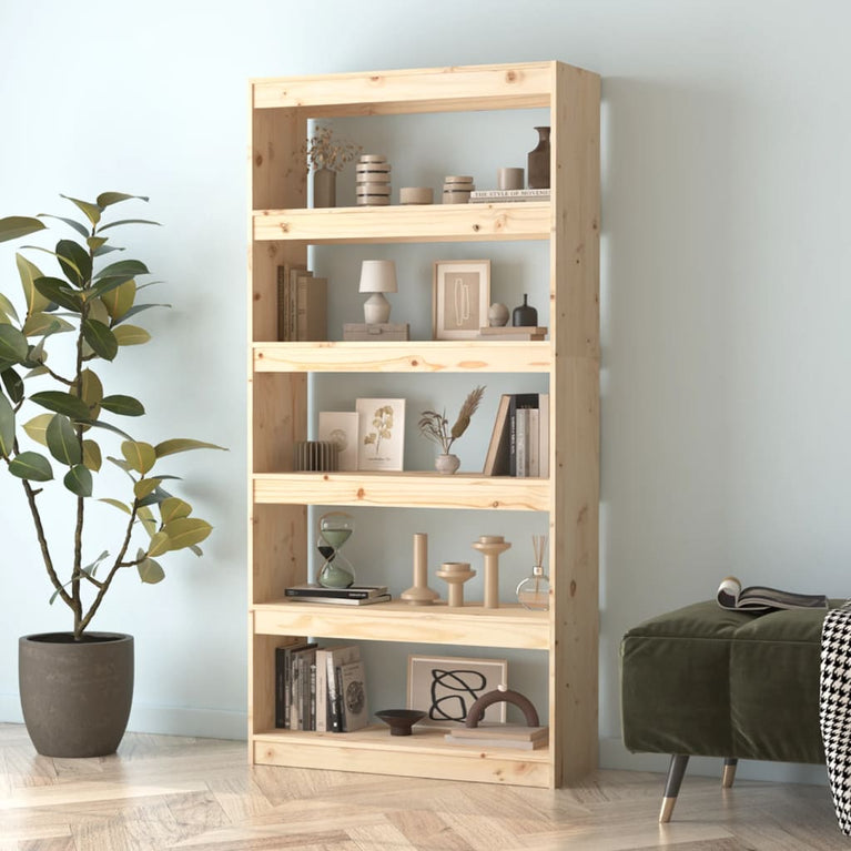 Boekenkast/kamerscherm 80x30x167,4 cm massief grenenhout MeubelReus