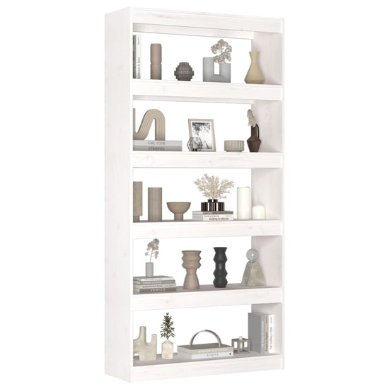 Boekenkast/kamerscherm 80x30x167,4 cm massief grenenhout wit MeubelReus