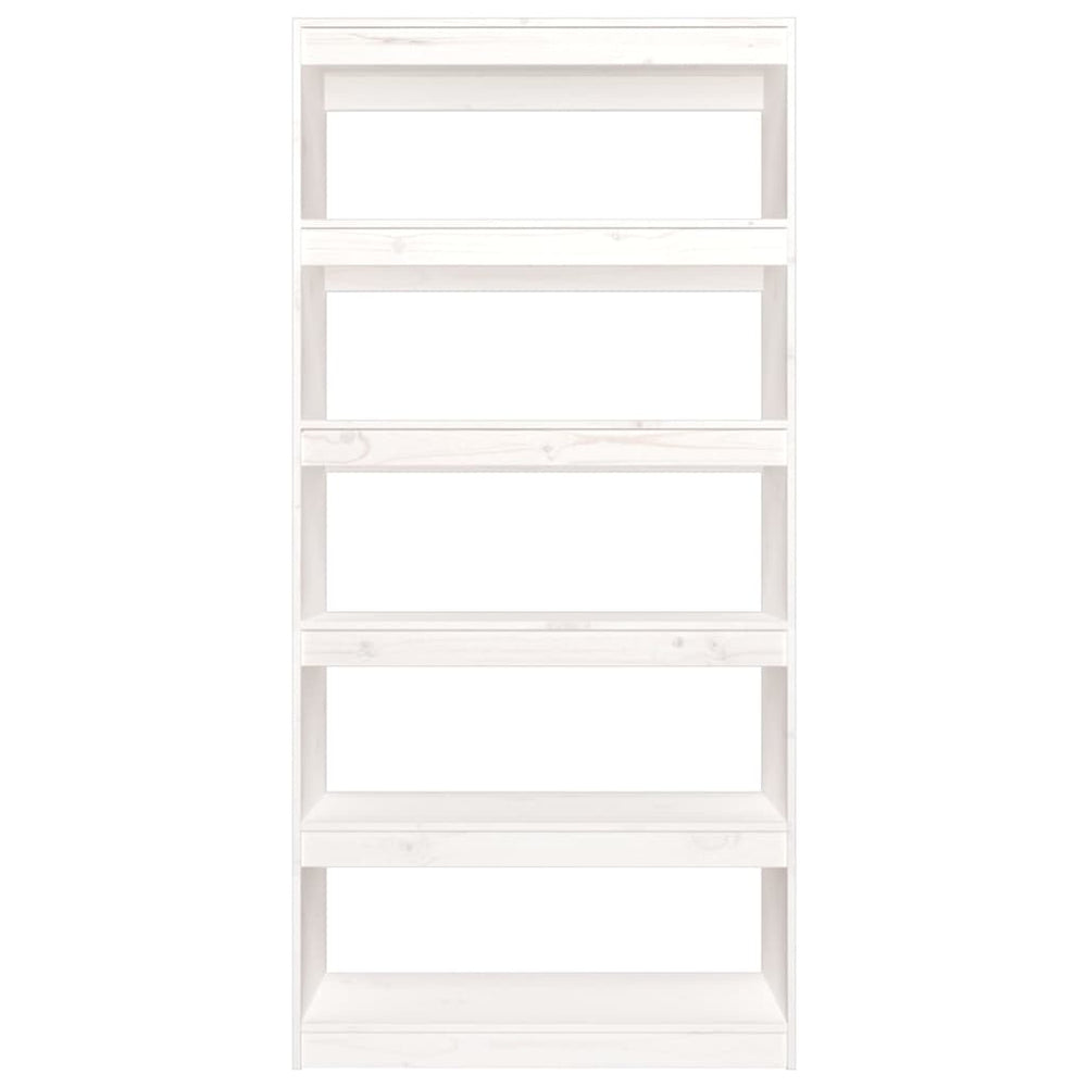 Boekenkast/kamerscherm 80x30x167,4 cm massief grenenhout wit MeubelReus