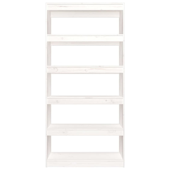 Boekenkast/kamerscherm 80x30x167,4 cm massief grenenhout wit MeubelReus