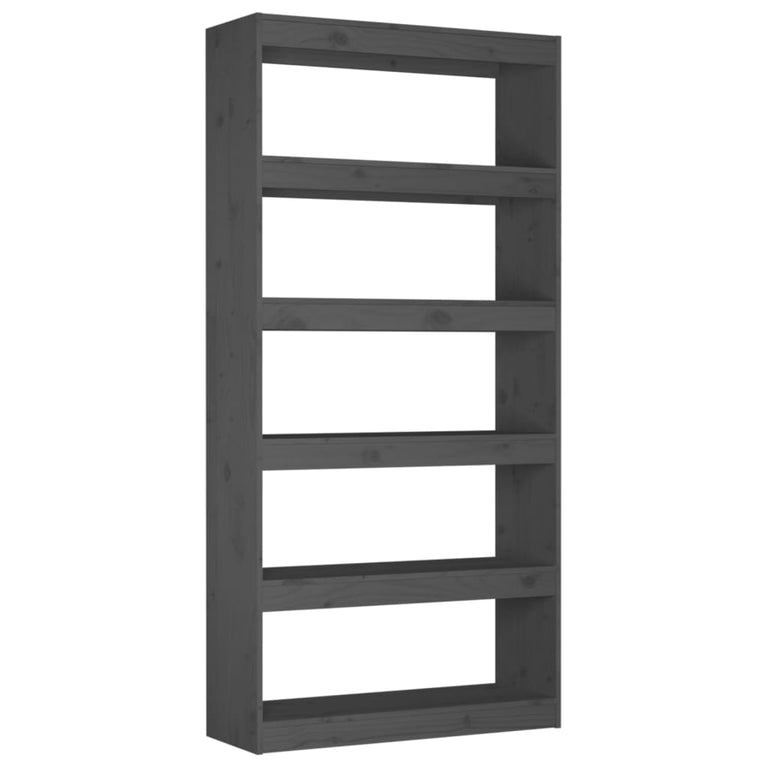 Boekenkast/kamerscherm 80x30x167,4 cm massief grenenhout grijs MeubelReus