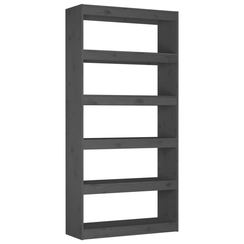 Boekenkast/kamerscherm 80x30x167,4 cm massief grenenhout grijs MeubelReus