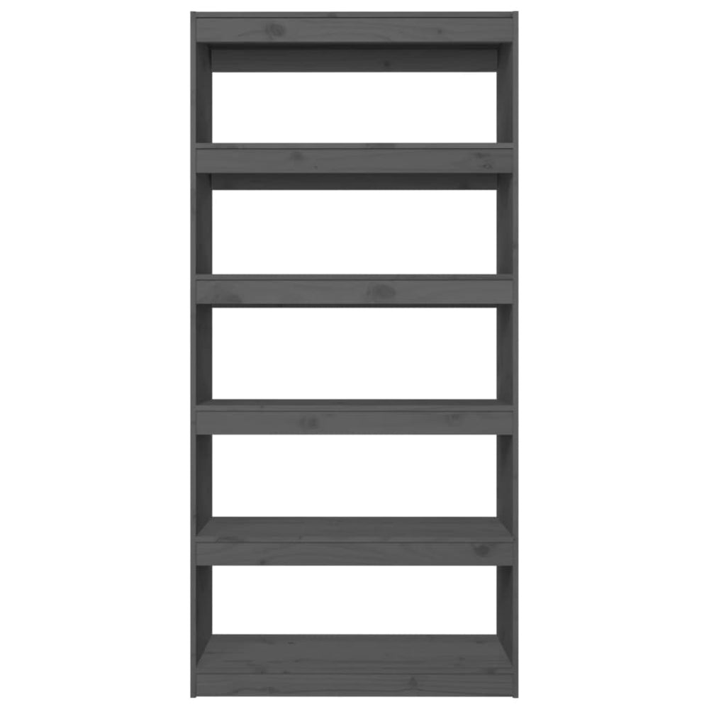 Boekenkast/kamerscherm 80x30x167,4 cm massief grenenhout grijs MeubelReus