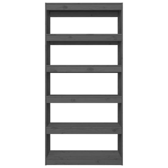 Boekenkast/kamerscherm 80x30x167,4 cm massief grenenhout grijs MeubelReus