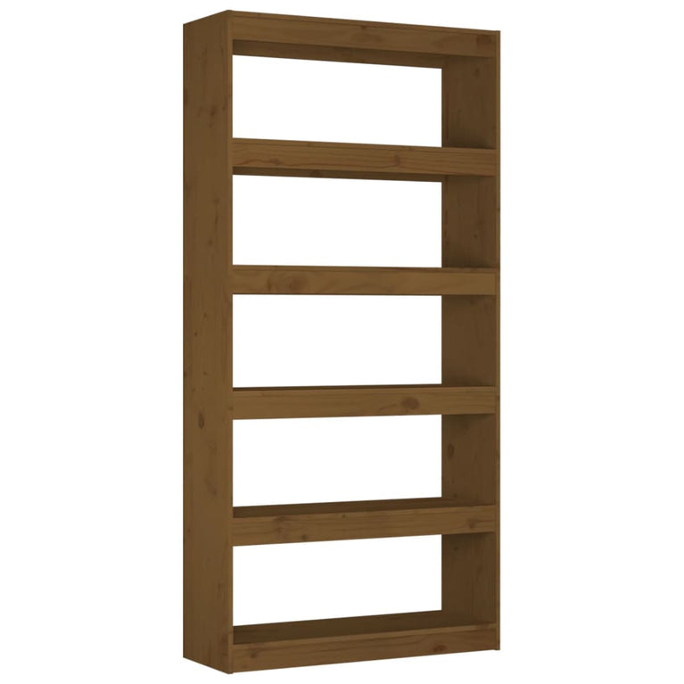 Boekenkast/kamerscherm 80x30x167,4 cm grenenhout honingbruin
