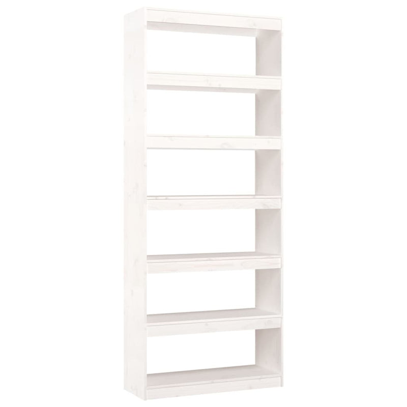 Boekenkast/kamerscherm 80x30x199,5 cm massief grenenhout wit MeubelReus