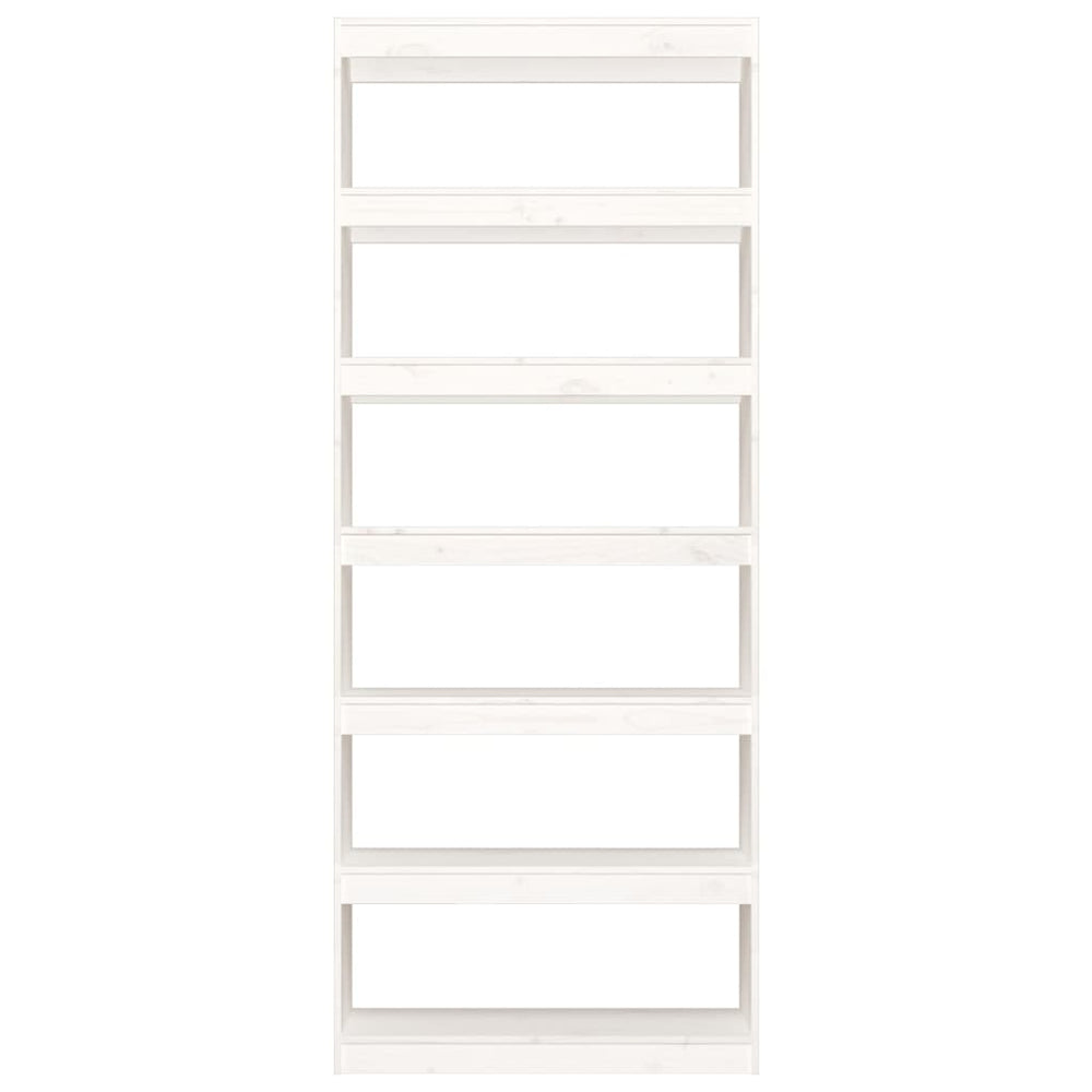Boekenkast/kamerscherm 80x30x199,5 cm massief grenenhout wit MeubelReus