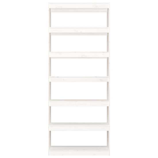Boekenkast/kamerscherm 80x30x199,5 cm massief grenenhout wit MeubelReus