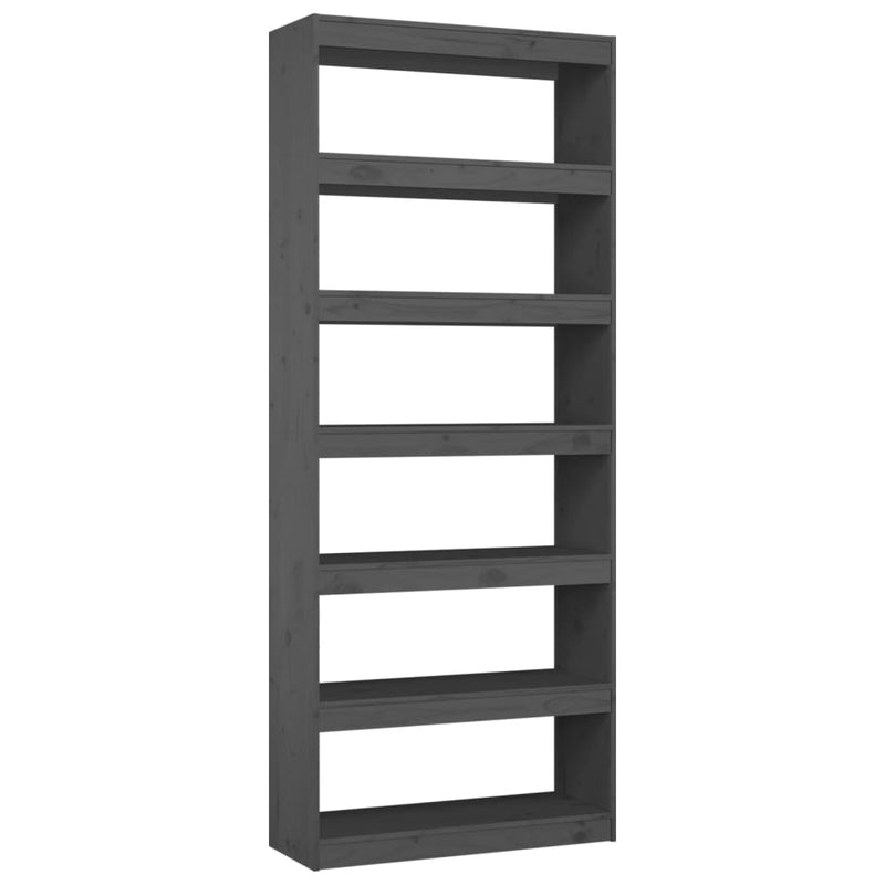 Boekenkast/kamerscherm 80x30x199,5 cm massief grenenhout grijs MeubelReus