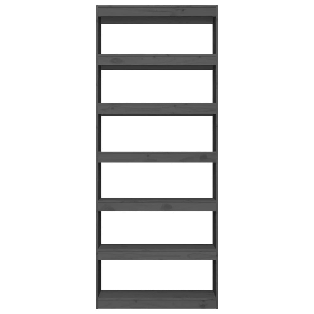Boekenkast/kamerscherm 80x30x199,5 cm massief grenenhout grijs MeubelReus