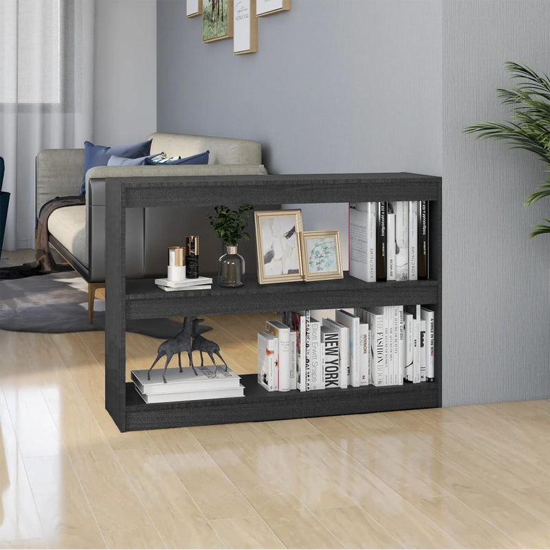 Boekenkast/kamerscherm 100x30x71,5 cm grenenhout grijs MeubelReus