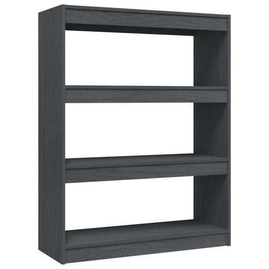 Boekenkast/kamerscherm 100x30x103 cm massief grenenhout grijs MeubelReus