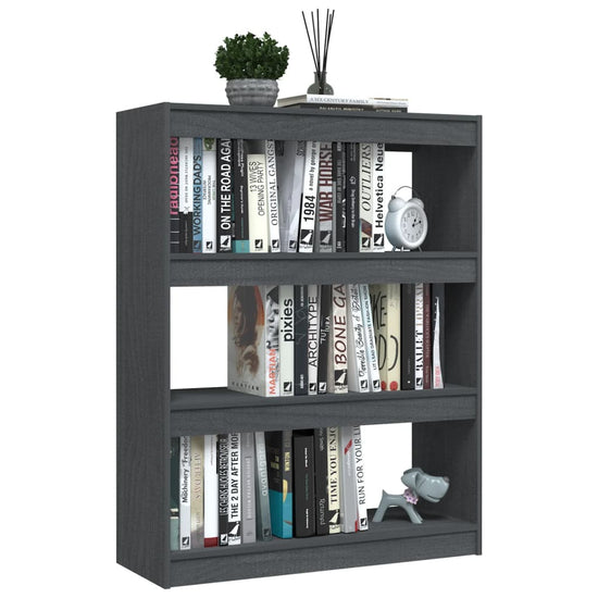 Boekenkast/kamerscherm 100x30x103 cm massief grenenhout grijs MeubelReus