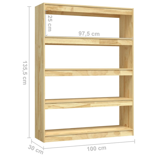 Boekenkast / kamerscherm 100x30x135,5 cm massief grenenhout MeubelReus