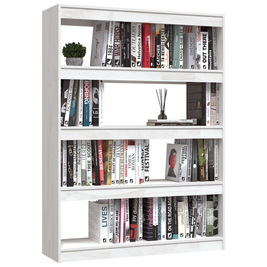 Boekenkast/kamerscherm 100x30x135,5 cm massief grenenhout wit MeubelReus
