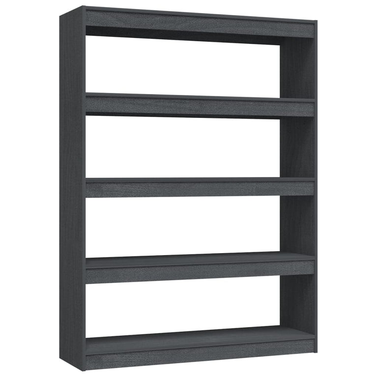 Boekenkast/kamerscherm 100x30x135,5 cm massief grenenhout grijs MeubelReus