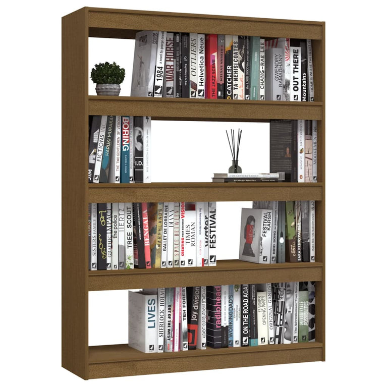 Boekenkast/kamerscherm 100x30x135,5 cm grenenhout honingbruin MeubelReus