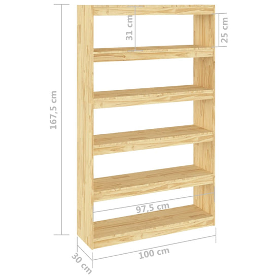 Boekenkast / kamerscherm 100x30x167,5 cm massief grenenhout MeubelReus