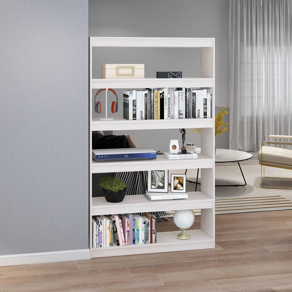 Boekenkast/kamerscherm 100x30x167,5 cm massief grenenhout wit MeubelReus
