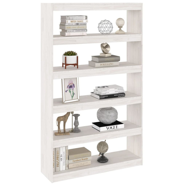 Boekenkast/kamerscherm 100x30x167,5 cm massief grenenhout wit MeubelReus