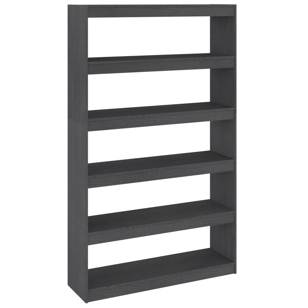 Boekenkast/kamerscherm 100x30x167,5 cm massief grenenhout grijs MeubelReus
