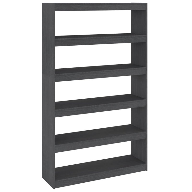 Boekenkast/kamerscherm 100x30x167,5 cm massief grenenhout grijs MeubelReus