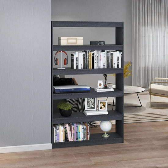 Boekenkast/kamerscherm 100x30x167,5 cm massief grenenhout grijs MeubelReus