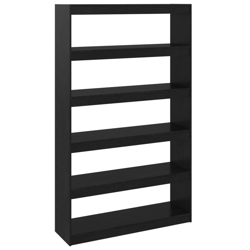 Boekenkast/kamerscherm 100x30x167,5 cm massief grenenhout zwart MeubelReus