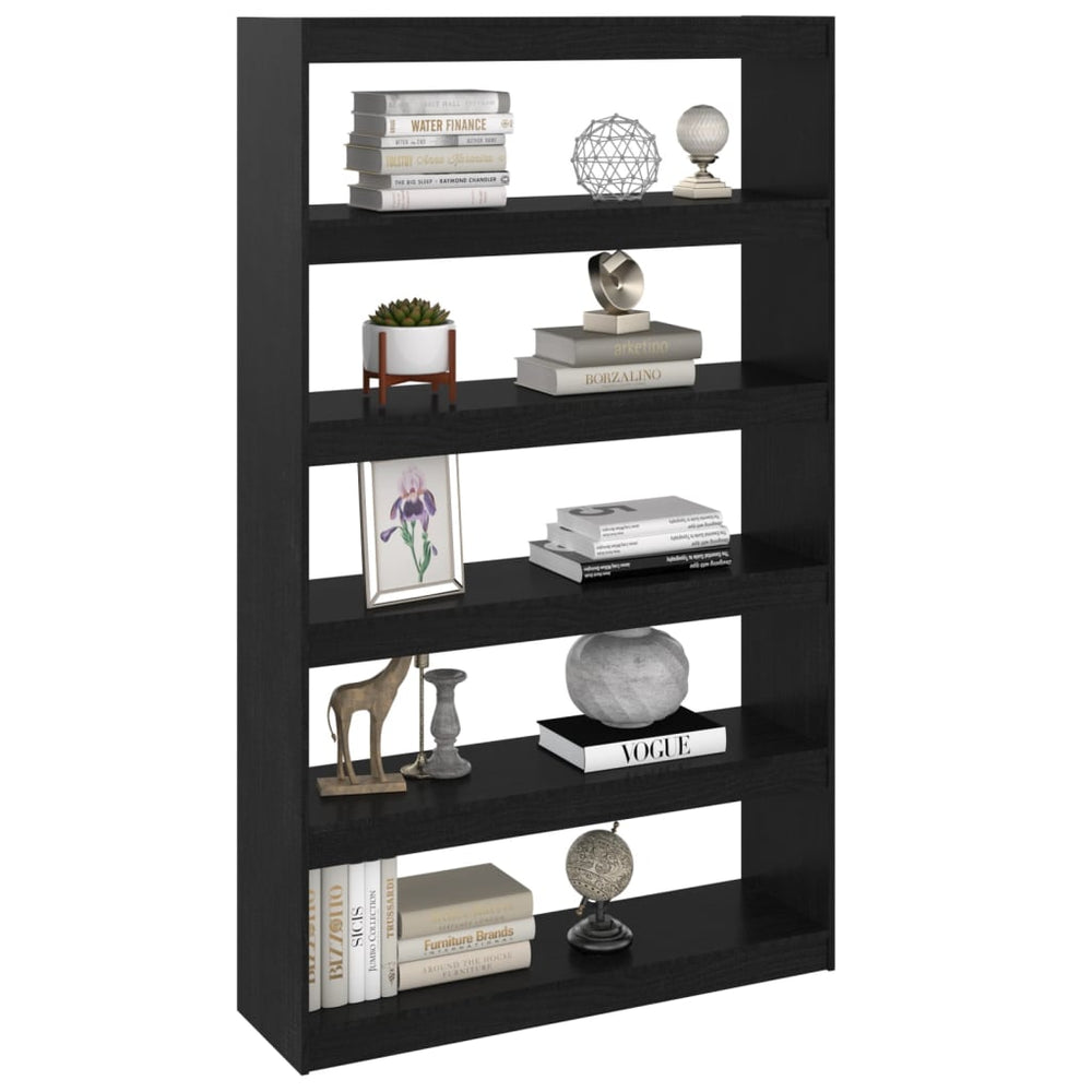 Boekenkast/kamerscherm 100x30x167,5 cm massief grenenhout zwart MeubelReus