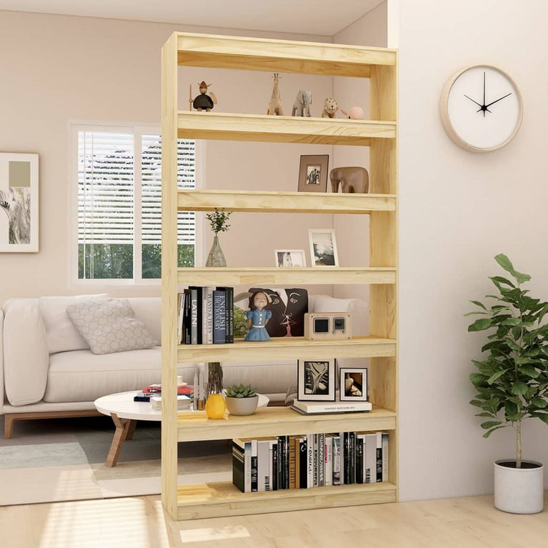 Boekenkast / kamerscherm 100x30x200 cm massief grenenhout MeubelReus