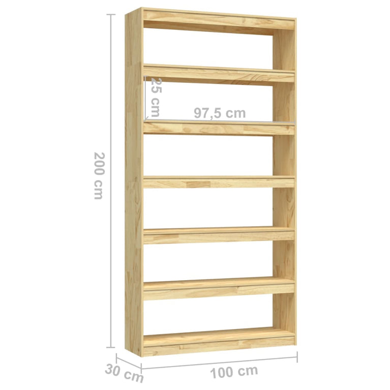 Boekenkast / kamerscherm 100x30x200 cm massief grenenhout MeubelReus