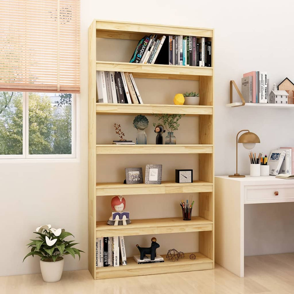 Boekenkast / kamerscherm 100x30x200 cm massief grenenhout MeubelReus
