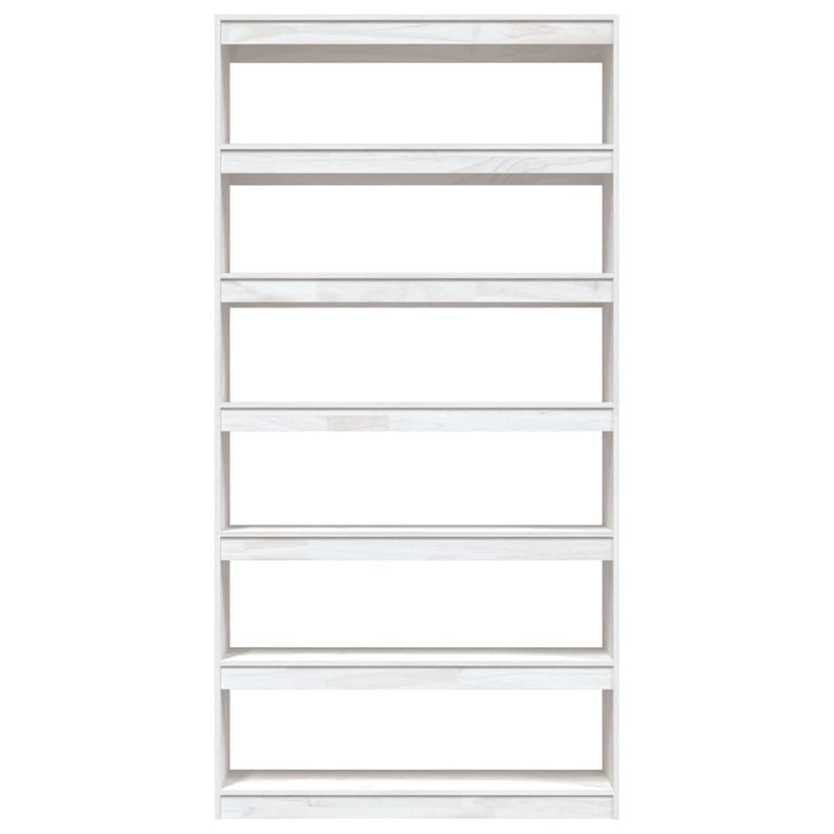 Boekenkast/kamerscherm 100x30x200 cm massief grenenhout wit