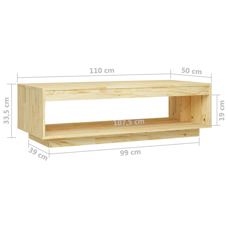 Salontafel 110x50x33,5 cm massief grenenhout MeubelReus