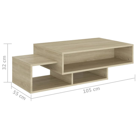 Salontafel 105x55x32 cm spaanplaat sonoma eikenkleurig MeubelReus