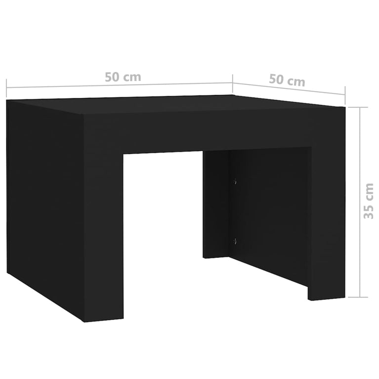 Salontafel 50x50x35 cm spaanplaat zwart