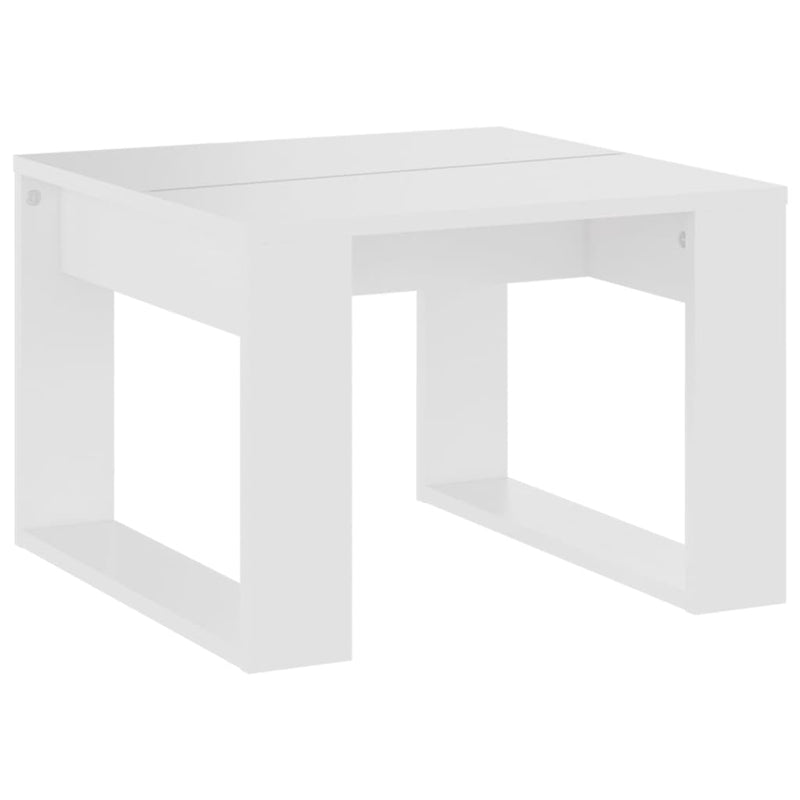 Bijzettafel 50x50x35 cm bewerkt hout wit MeubelReus