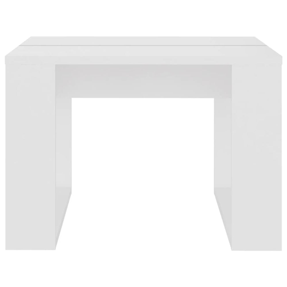 Bijzettafel 50x50x35 cm bewerkt hout wit MeubelReus
