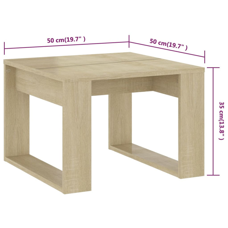 Bijzettafel 50x50x35 cm spaanplaat sonoma eikenkleurig MeubelReus