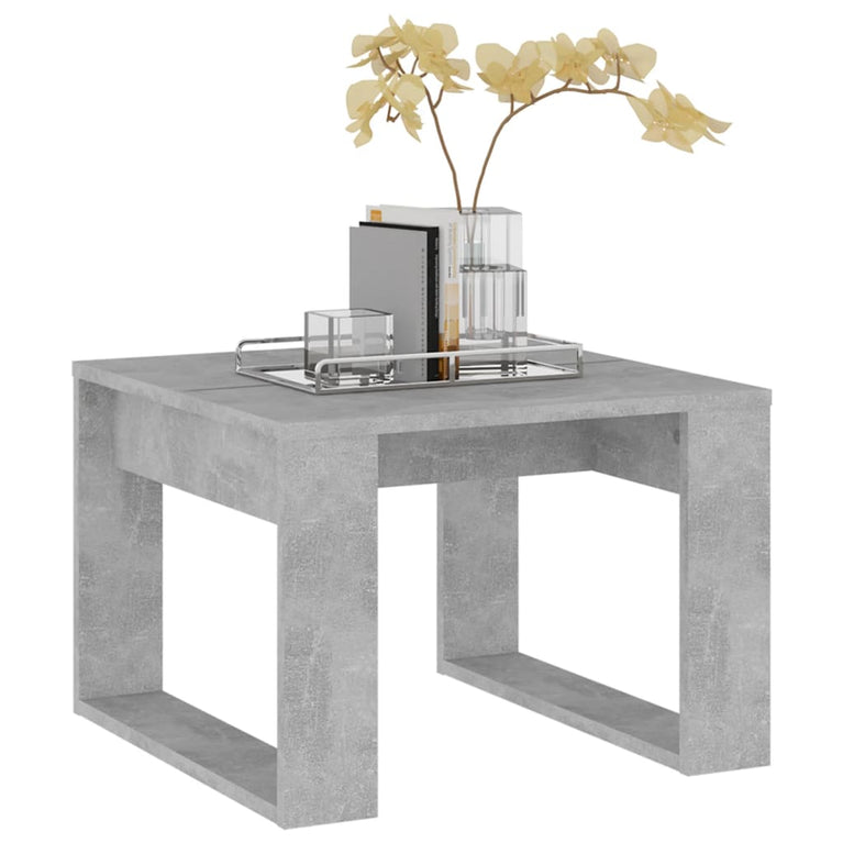 Bijzettafel 50x50x35 cm spaanplaat betongrijs MeubelReus