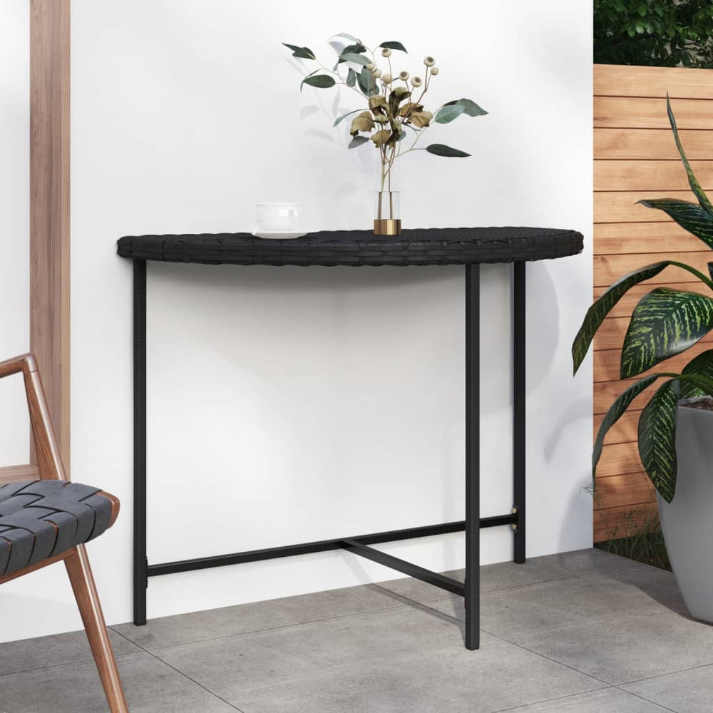 Tuintafel 100x50x75 cm poly rattan zwart MeubelReus