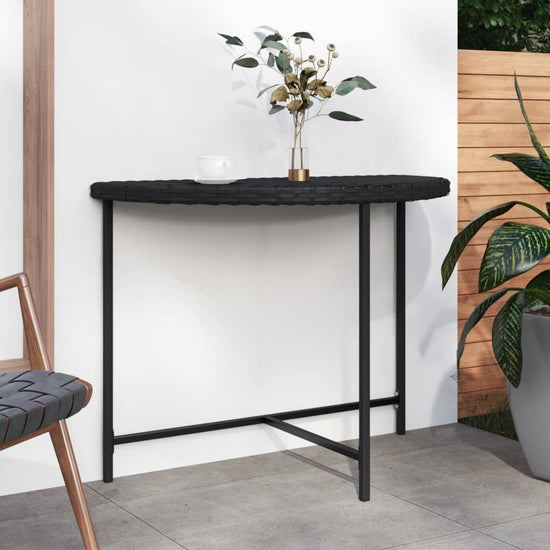 Tuintafel 100x50x75 cm poly rattan zwart MeubelReus