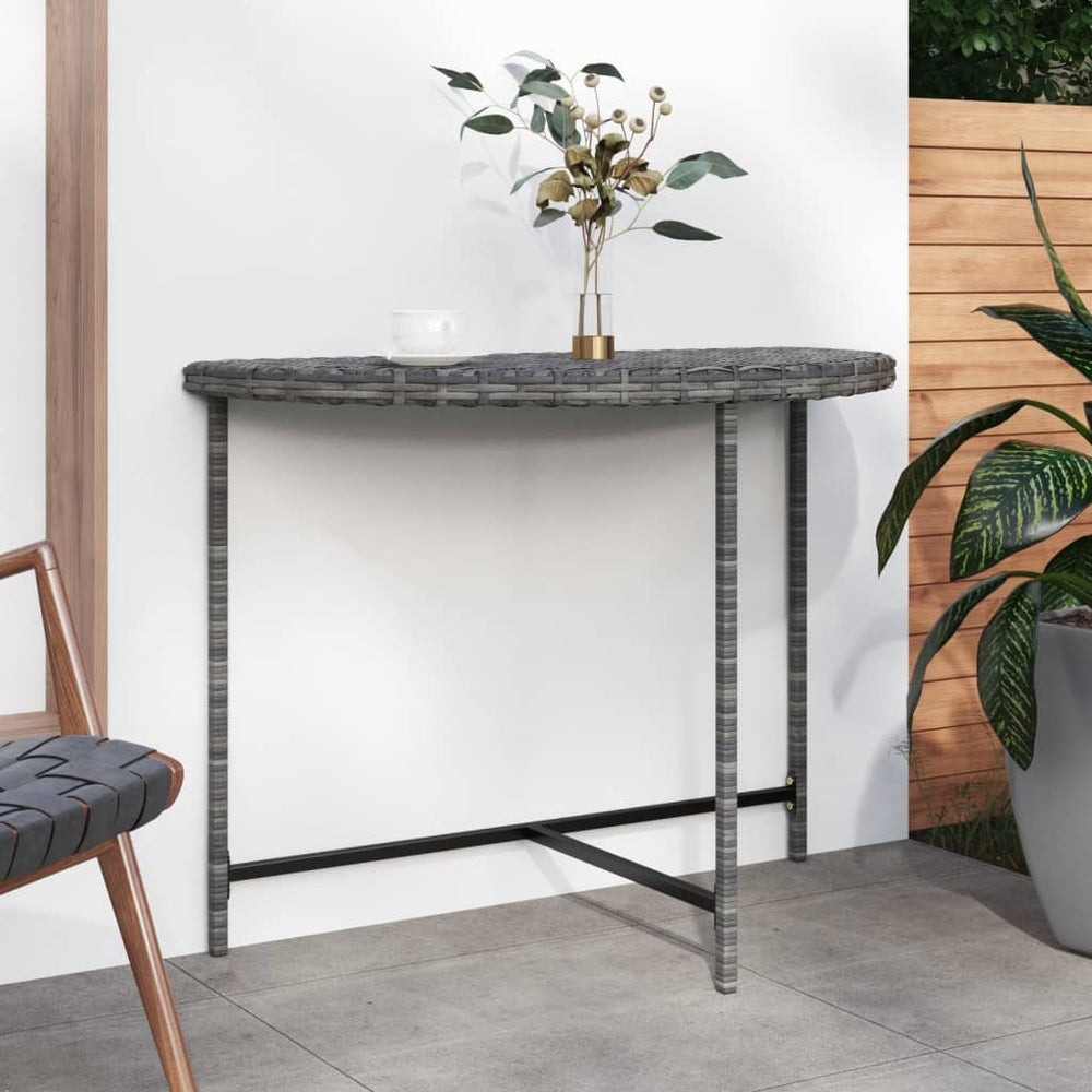 Tuintafel 100x50x75 cm poly rattan grijs MeubelReus