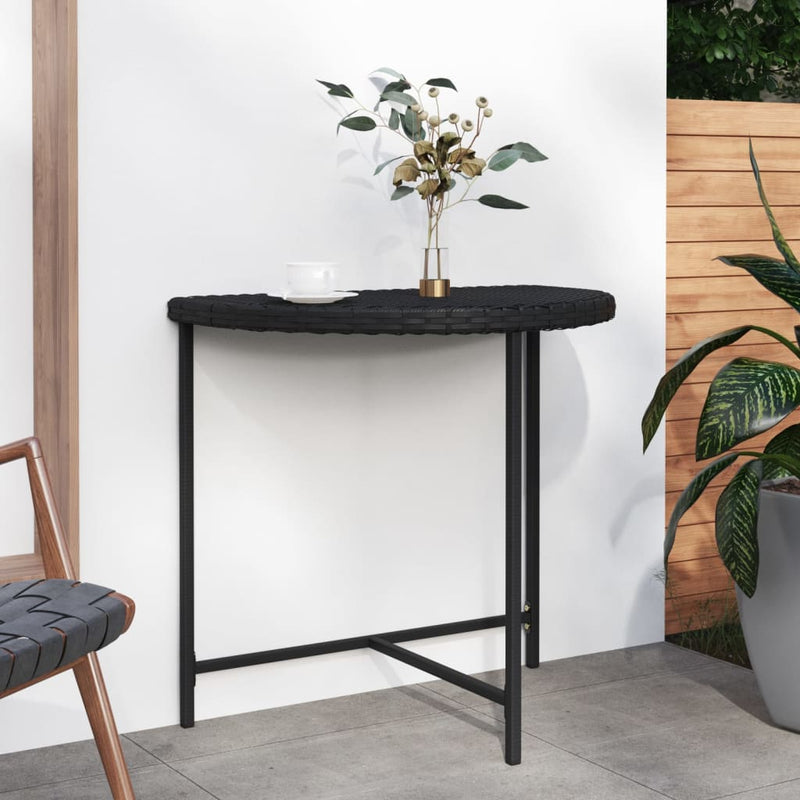 Tuintafel 80x50x75 cm poly rattan zwart MeubelReus