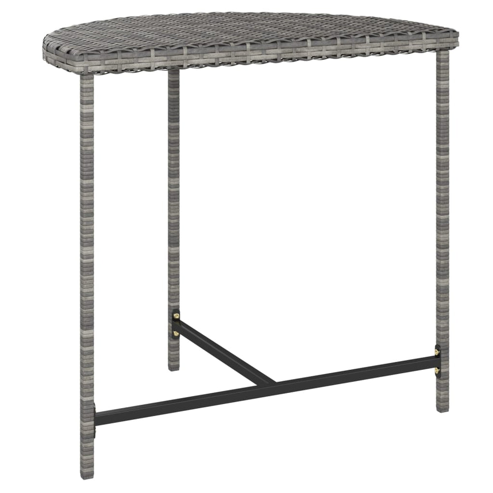 Tuintafel 80x50x75 cm poly rattan grijs MeubelReus