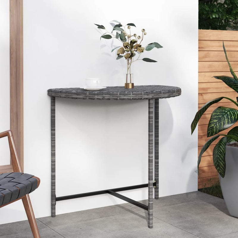 Tuintafel 80x50x75 cm poly rattan grijs MeubelReus