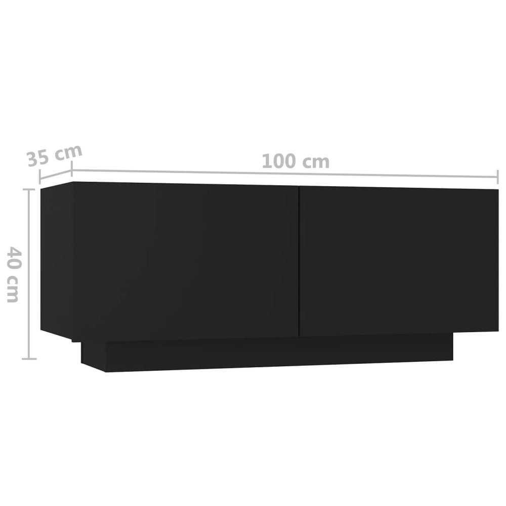 Nachtkastje 100x35x40 cm spaanplaat zwart MeubelReus